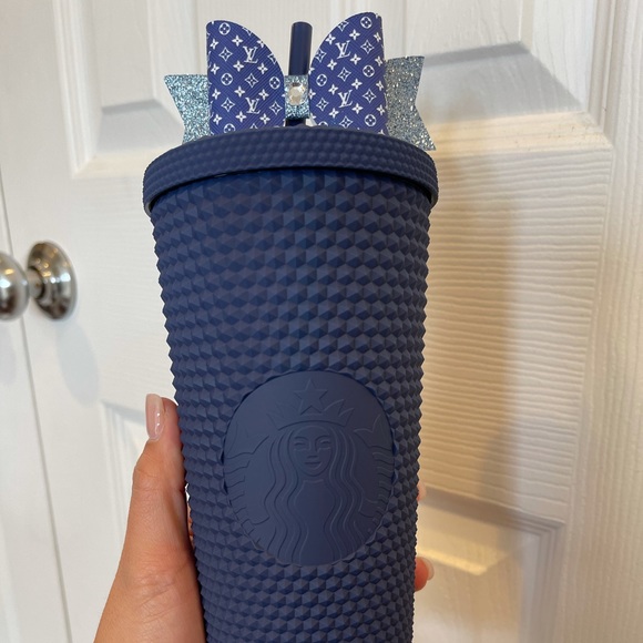 Starbucks overseas navy blue matte studded cup